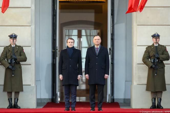 Spotkanie Prezydenta Andrzeja Dudy z Prezydentem Emmanuelem Macronem