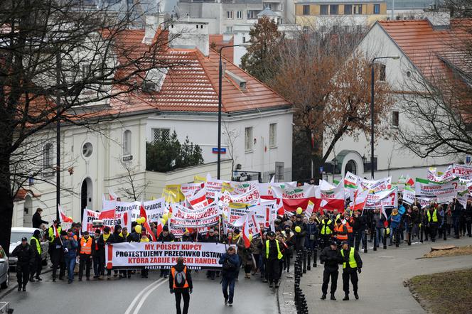 Manifestacja kupców w Warszawie