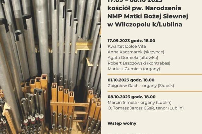 Koncerty Muzyki Organowej i Kameralnej w Wilczopolu - plakat