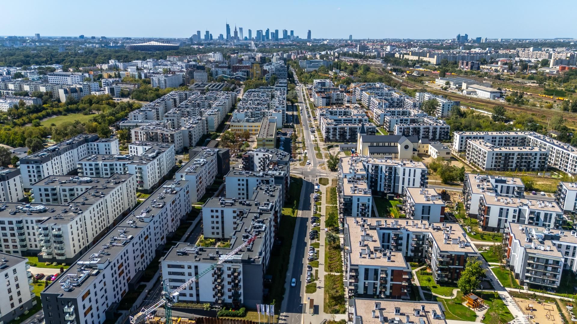 Nowe osiedla na pograniczu Kamionka i Grochowa w Warszawie