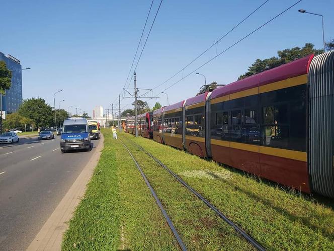 Łódź. Zderzenie tramwajów na Mickiewicza