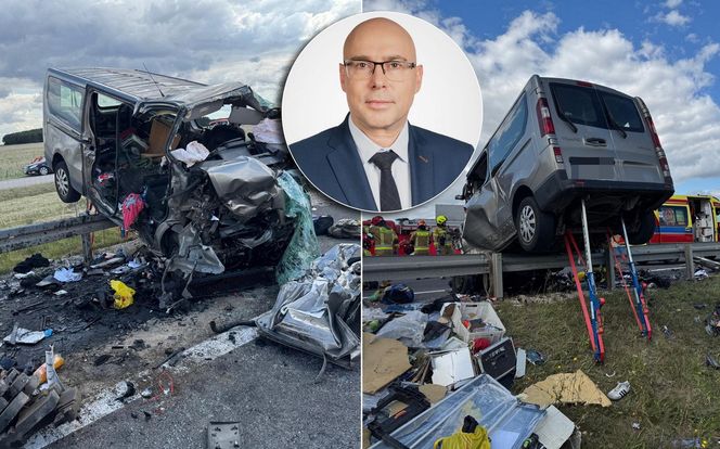 Tragedia na S7 pod Jędrzejowem. Cztery osoby zginęły w zderzeniu busa z ciągnikiem rolniczym [ZDJĘCIA].