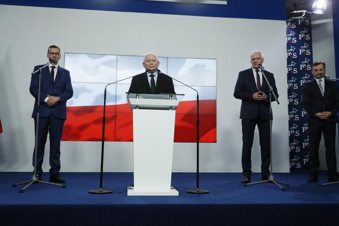 Premier Mateusz Morawiecki, Jarosław Kaczyński, Jarosław Gowin, Zbigniew Ziobro