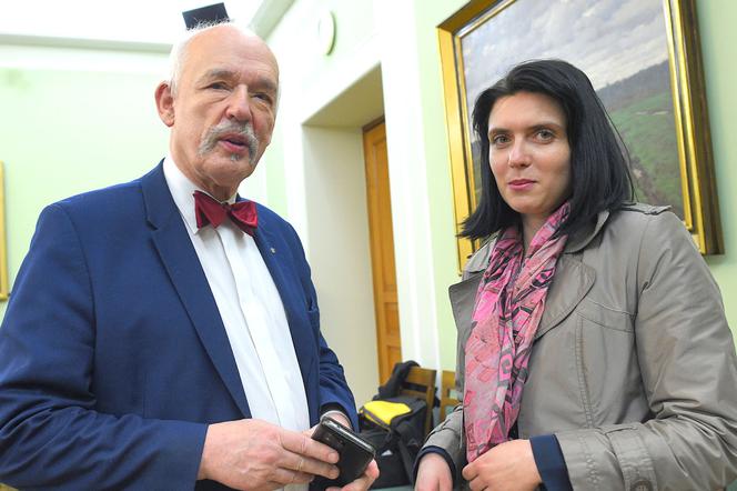 Janusz Korwin-Mikke z żoną Dominiką