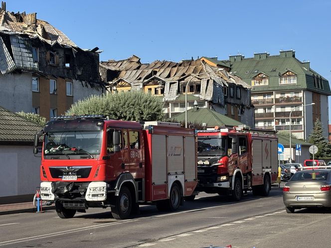 Tak wygląda miejsce pożaru w Ząbkach w piątkowy poranek 04.07.2025