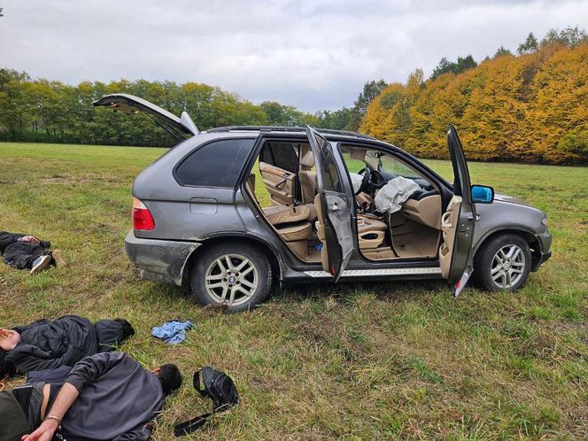 Dramatyczny pościg w Wołominie! BMW w rowie, imigranci z Afganistanu w rękach policji