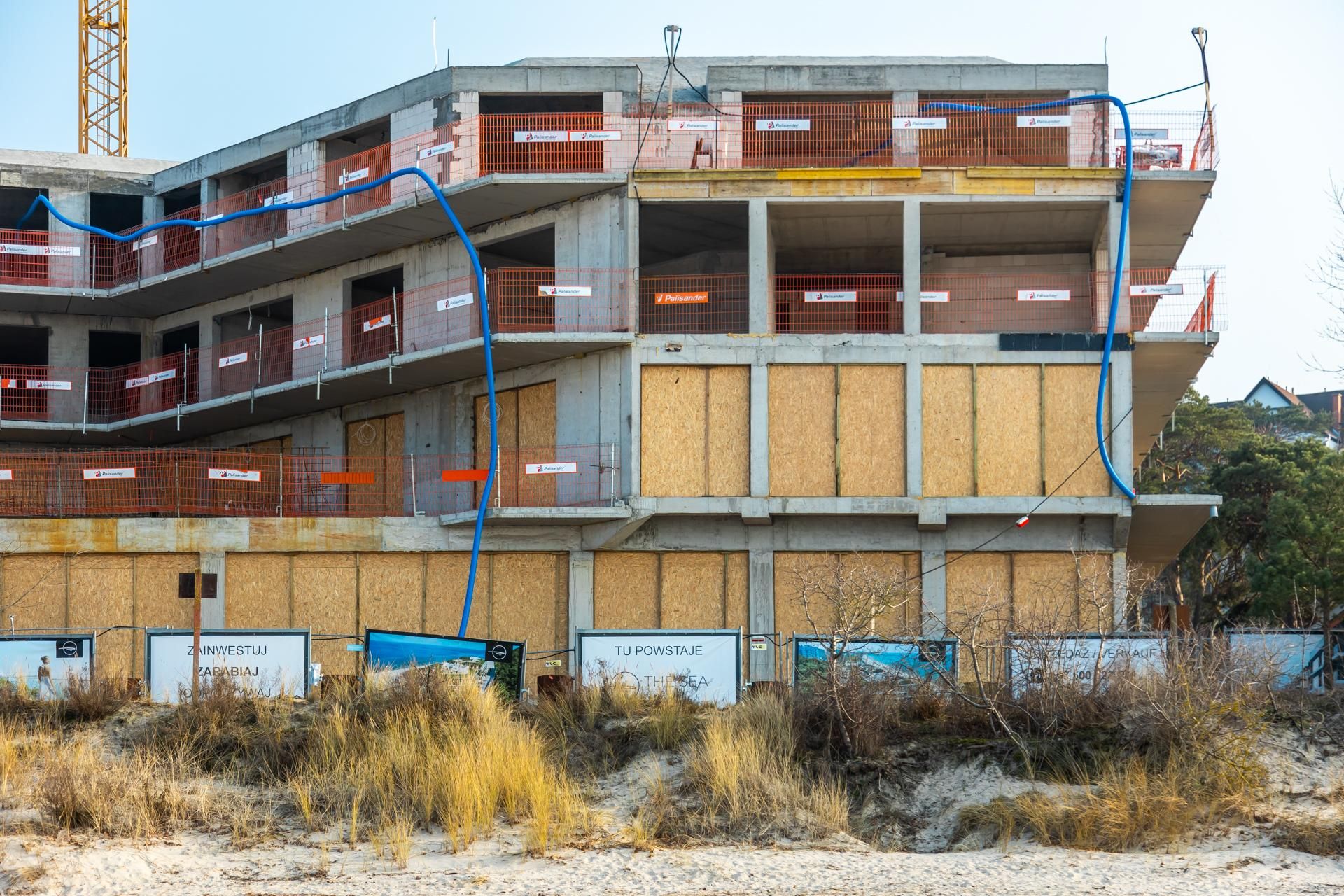 The Sea Resort w Międzyzdrojach podczas budowy