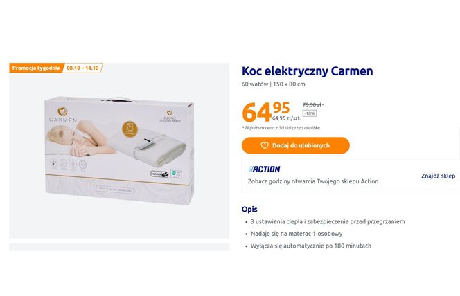 Koc elektryczny Action