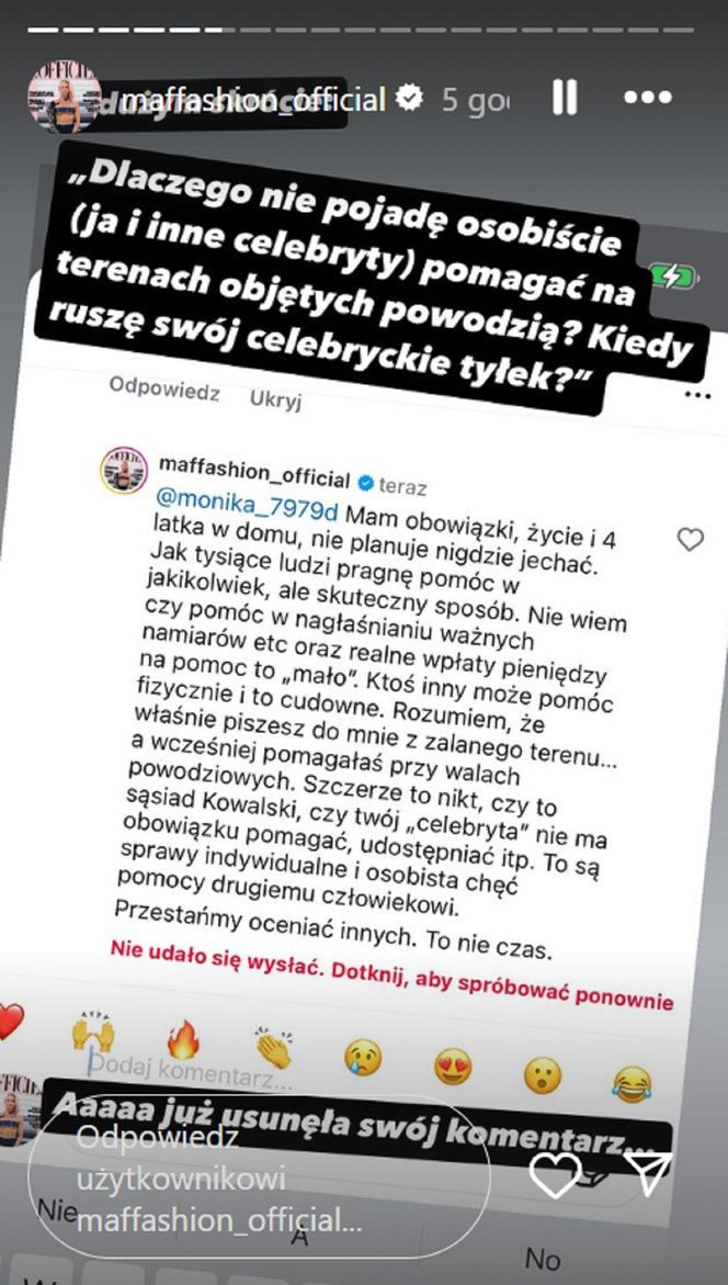 Maffashion odpowiedziała na przytyki internautki