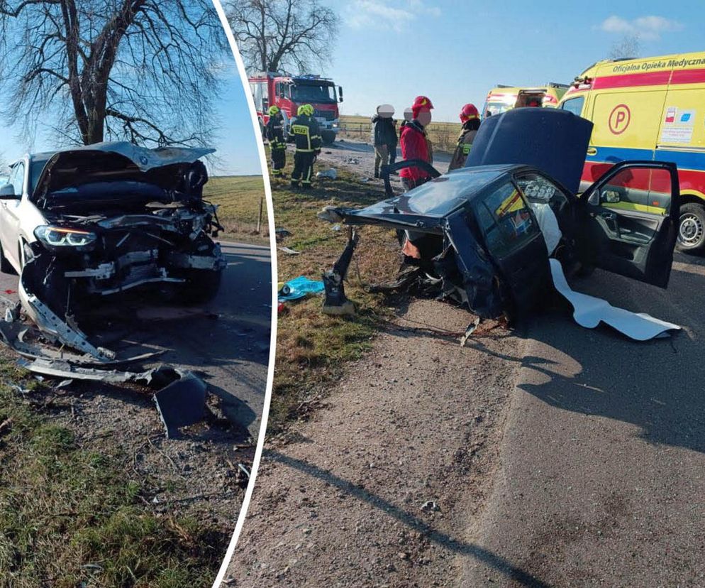 Potworny wypadek pod Siedlcami. Auto rozpadło się na pół!