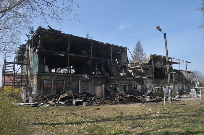 Spalony budynek w Kamieniu Pomorskim