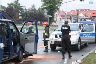 Wypadek w Kielcach - audi wjechało w radiowóz