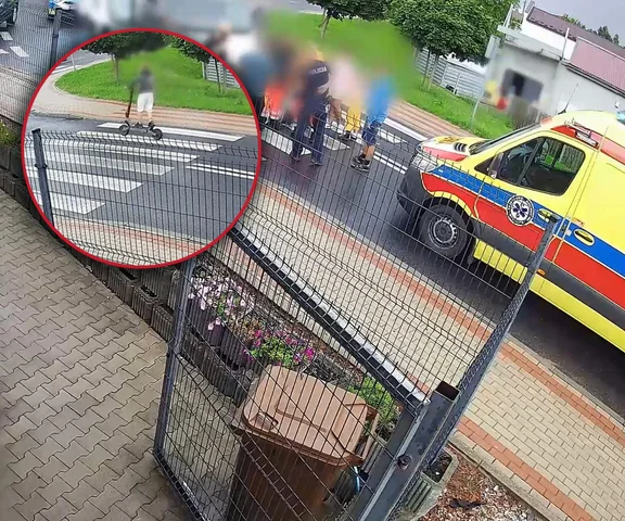 12-latek jechał bez kasku i wpadł pod dostawczaka! Nagranie mrozi krew w żyłach