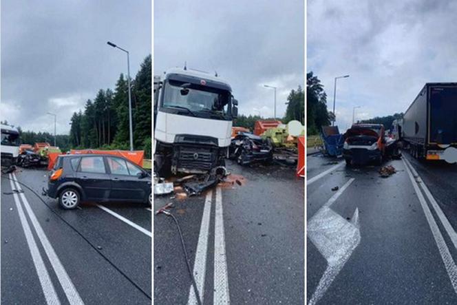 Zderzenie 5 samochodów na zjeździe z A4, jedna ofiara śmiertelna