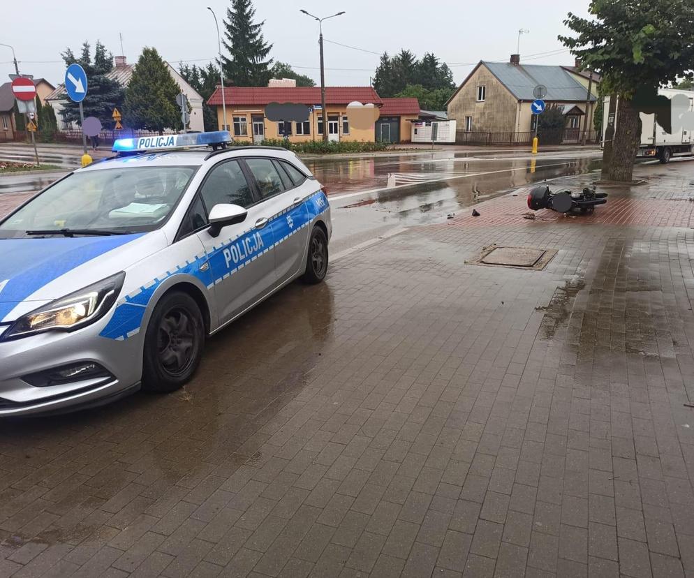 Wypadek motocyklisty w Ciechanowcu. 45-latek zabrany do szpitala