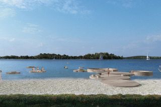 Zmiany na plaży nad jeziorem w Pszczewie 