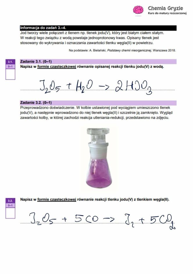 Matura 2025 chemia rozszerzona - odpowiedzi do wszystkich zadań z arkusza CKE 16.05.2025 - Formuła 2023