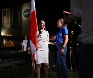 Aleksandra Uznańska-Wiśniewska miała na sobie białą suknię. 