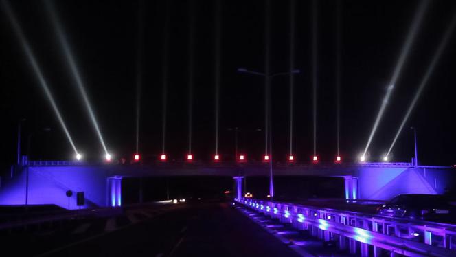 Autostrada A2 - oświetlenie obiektu podczas otwarcia