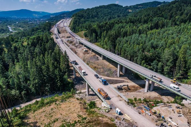 Obejście Węgierskiej Górki - postęp prac w lipcu 2024