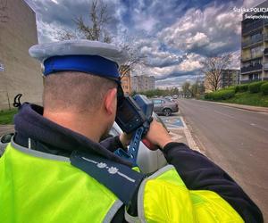 Kontrola prędkości przez policję śląską