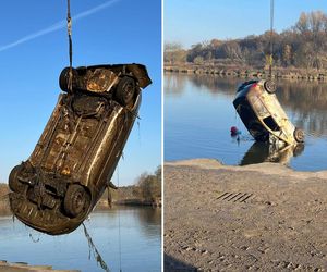 Wjechali autem do Odry we Wrocławiu. Nastolatkowie dopłynęli do brzegu, ale pojazd został w rzece 3 miesiące [ZDJĘCIA]