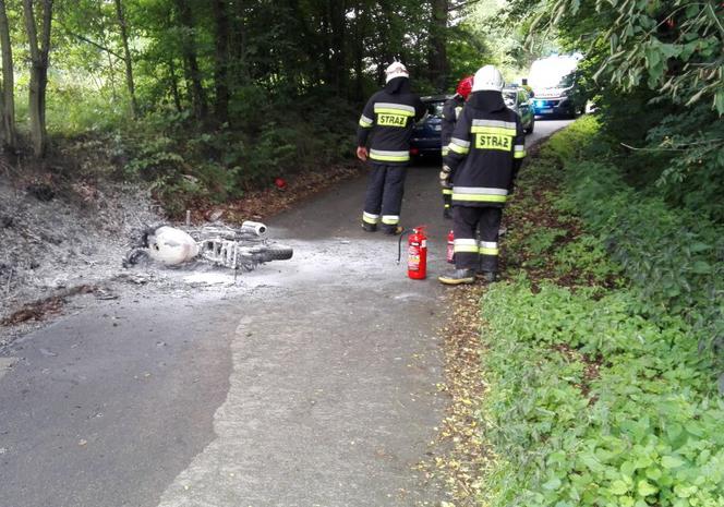 Podkarpacie: Wypadek z udziałem motocyklisty. Motocykl spłonął