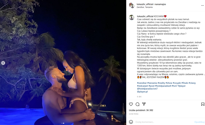 Łukasz Hryniewicki i Natalia Majo uprawiali seks w programie