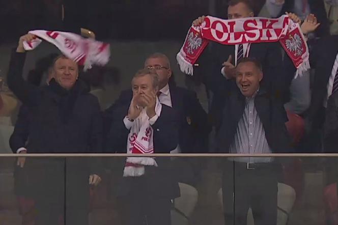 Andrzej Duda na meczu Polska - Albania