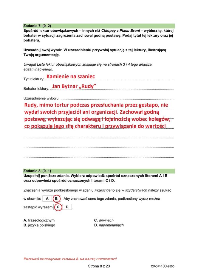 Egzamin ósmoklasisty 2025 polski: odpowiedzi do wszystkich zadań z arkusza CKE [13.05.2025]