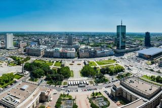 Widok z tarasu na Pałacu Kultury