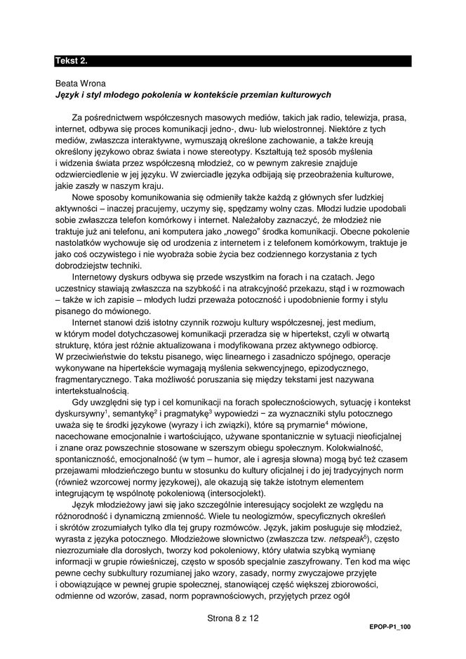 Matura 2025: polski 5.05.2025. Arkusze CKE i odpowiedzi. Poziom podstawowy 1 i 2 część [Formuła 2015]