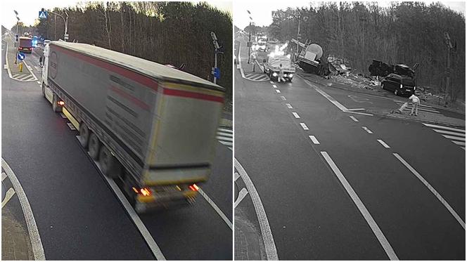 Gielniów. Nie żyje 23-latek, druga osoba ranna! UTRUDNIENIA na DK nr 12 po zderzeniu ciężarówek [ZDJĘCIA]