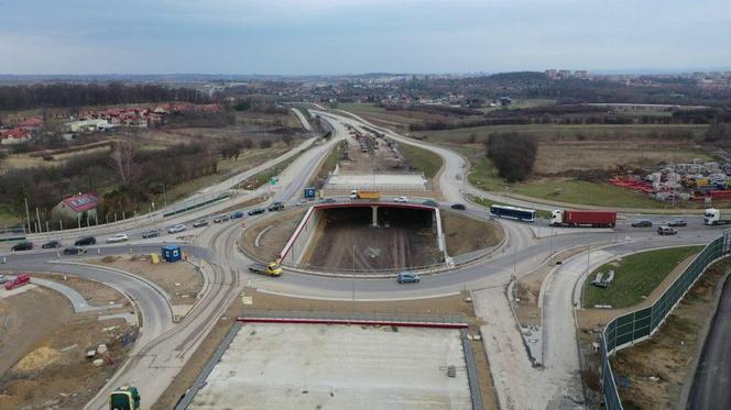 Budowa półnoicnej obwodnicy Krakowa ZDJĘCIA LUTY 2024