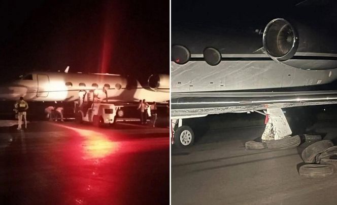 Pękła opona w smaolocie z prezydentem.