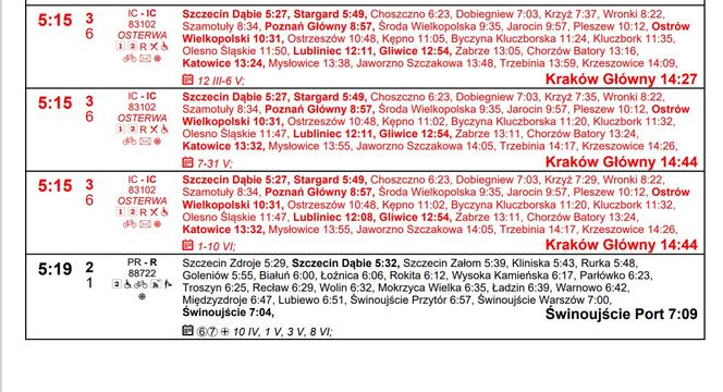 Rozkład jazdy PKP dla stacji Szczecin Główny
