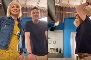 Barwy szczęścia. Alicja Umińska (Monika Dryl) i Łukasz Sadowski (Michał Rolnicki) na planie