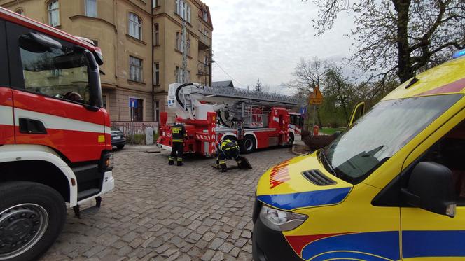 Pożar mieszkania w Toruniu. Dwie osoby w szpitalu, osiem zastępów straży w akcji