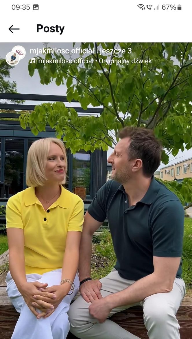 M jak miłość na planie. Dorota (Iwona Rejzner), Bartek (Arkadiusz Smoleński) 