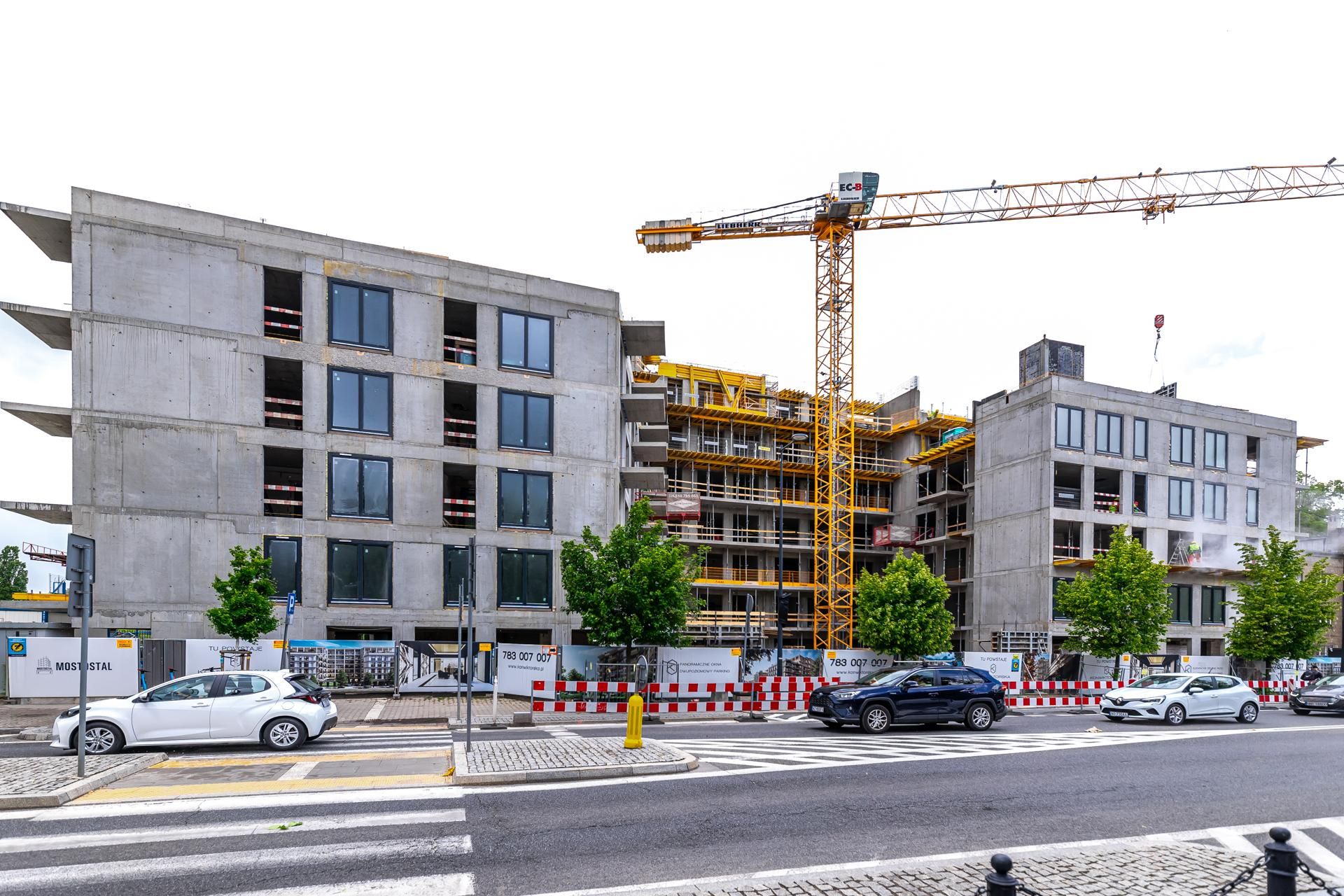 Konwiktorska Residence w Warszawie w trakcie budowy