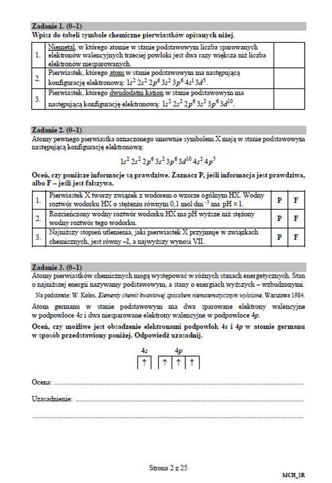 Matura próbna 2020 chemia