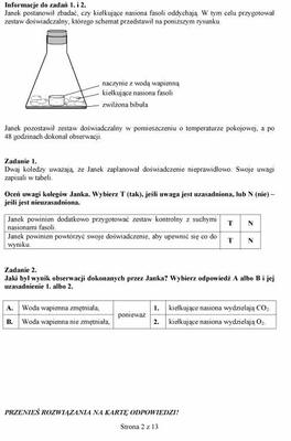 Próbny EGZAMIN GIMNAZJALNY grudzień 2011 - PRZEDMIOTY PRZYRODNICZE: Biologia, chemia, fizyka, geografia: jakie były PYTANIA, ARKUSZE, ODPOWIEDZI, PRZECIEKI