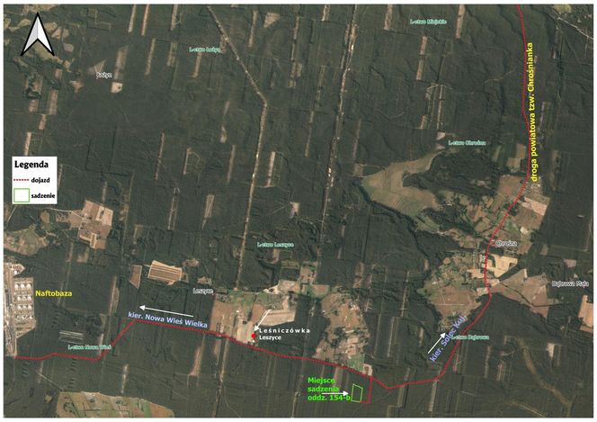 Nadleśnictwo Solec Kujawski zaprasza na społeczne sadzenie lasu. Mapka