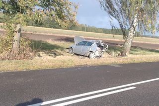 Śmiertelny wypadek pod Białą Podlaską. Opel wbił się w drzewo, kobieta zmarła w szpitalu