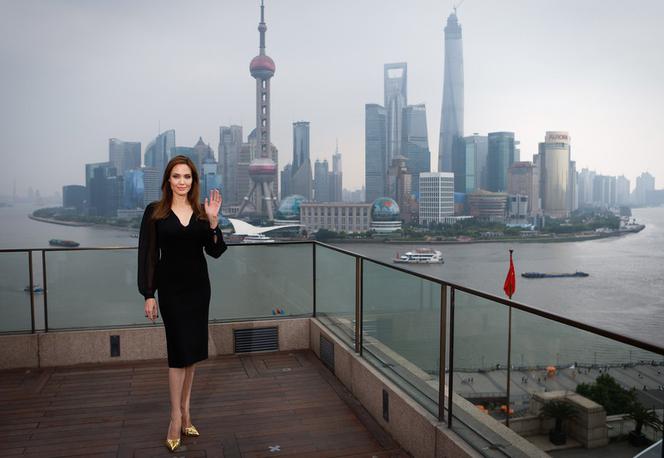 Angelina Jolie na premierze filmu "Czarownica" w Szanghaju
