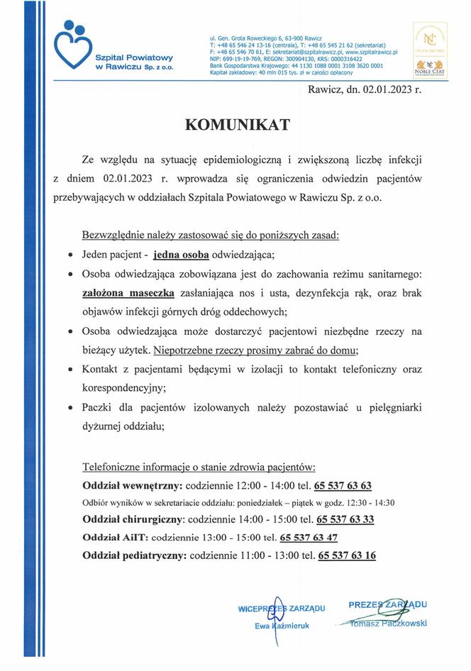 Grypa szaleje, szpitale w Lesznie i Rawiczu ograniczają odwiedziny pacjentów
