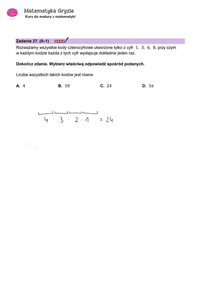 Matura z matematyki 2024 - ODPOWIEDŹ - ZADANIE 27