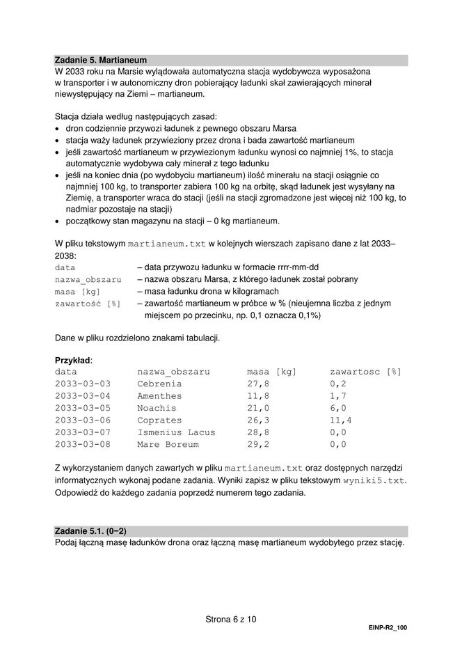 Matura 2025 informatyka rozszerzona - arkusz CKE 14.05.2025 - Formuła 2015