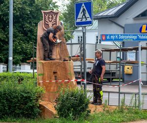 Wyrzeźbili tron z pnia znanego hrubieszowskiego dębu