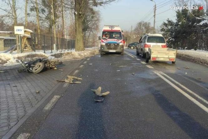 Tragiczny wypadek na Śląsku. 39-letni kierowca huknął w seniora na motorowerze. 73-latek nie żyje